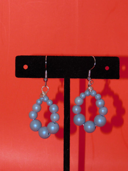 Blue Reflective Beads Handmade Earrings| Gift ideas.