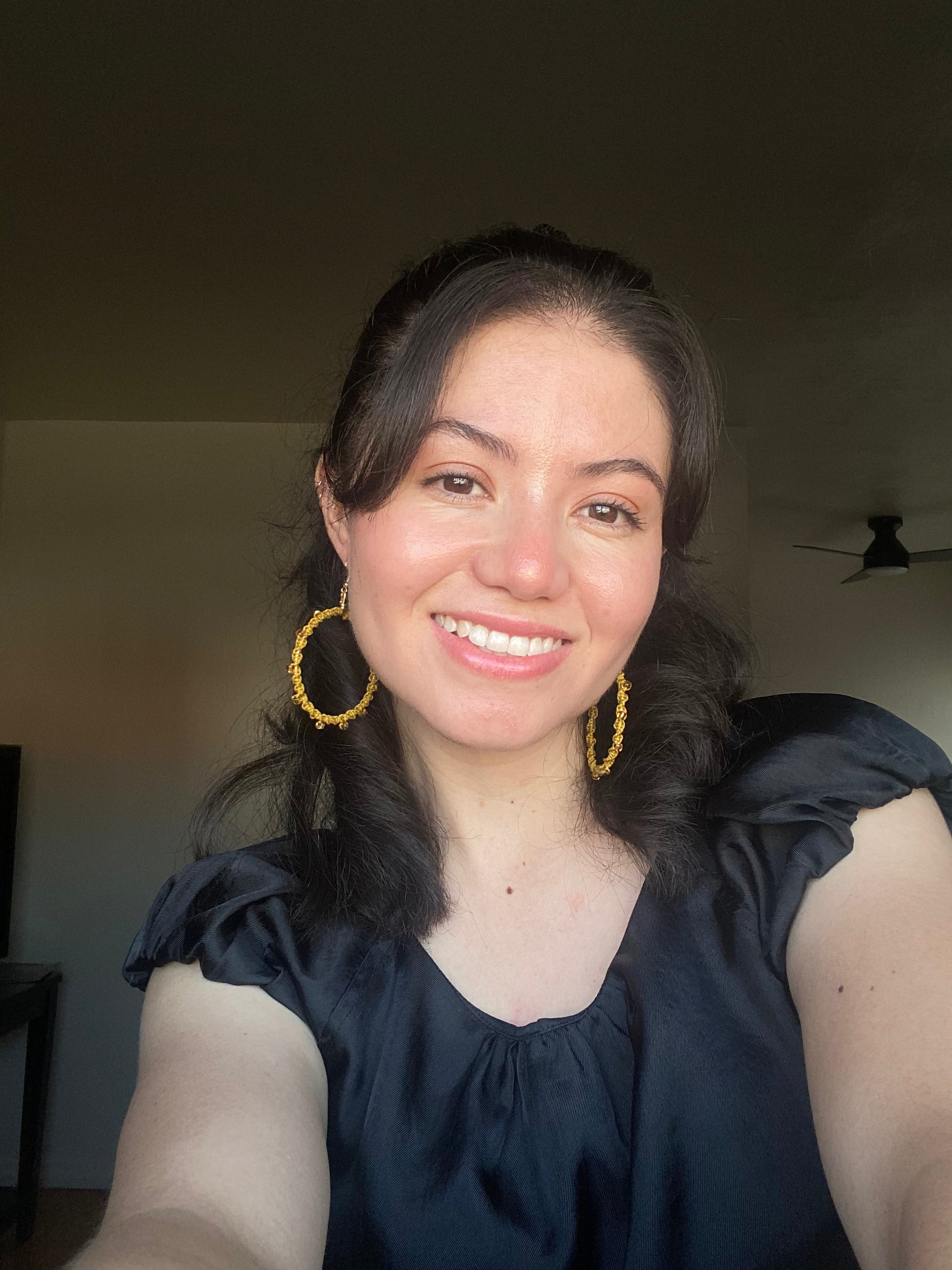 Gold Beads Twisted Hoops