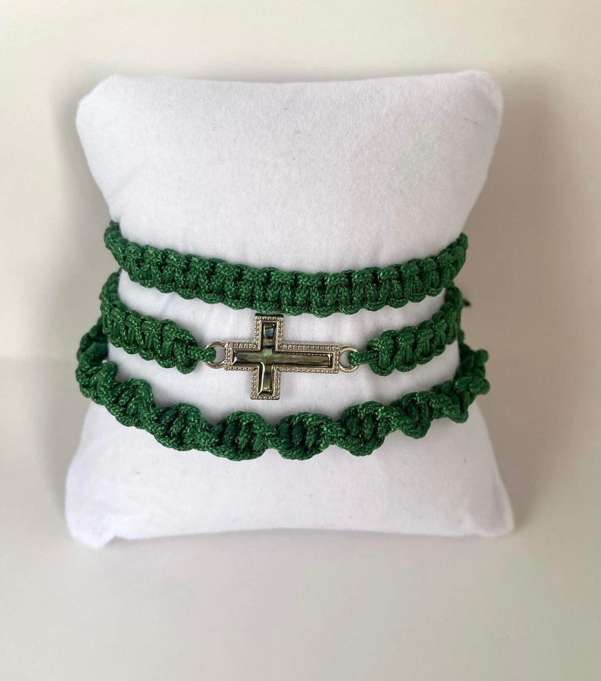 Forest Green Cross Bracelet Set.