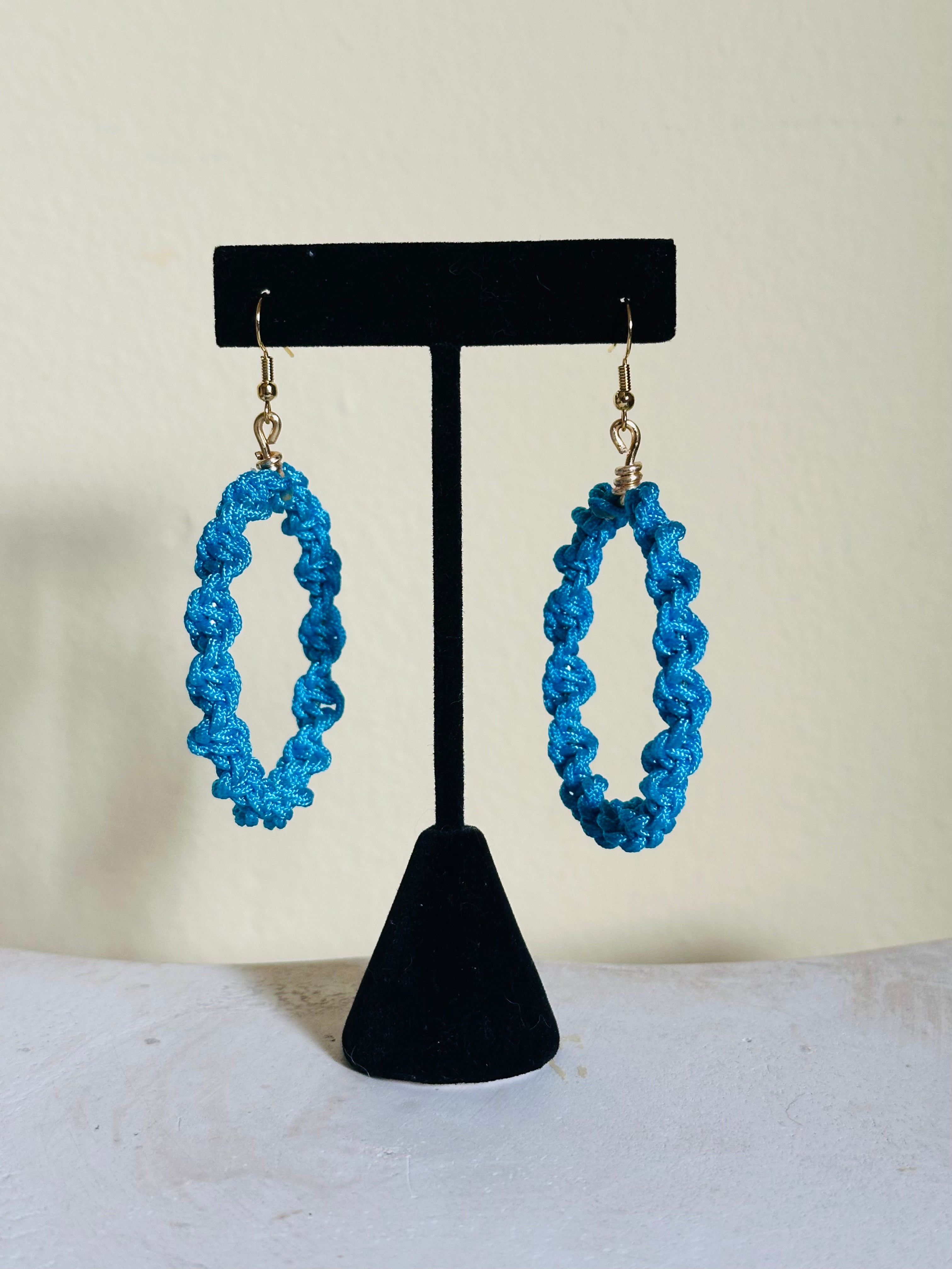 Sky Blue Twisted Hoops