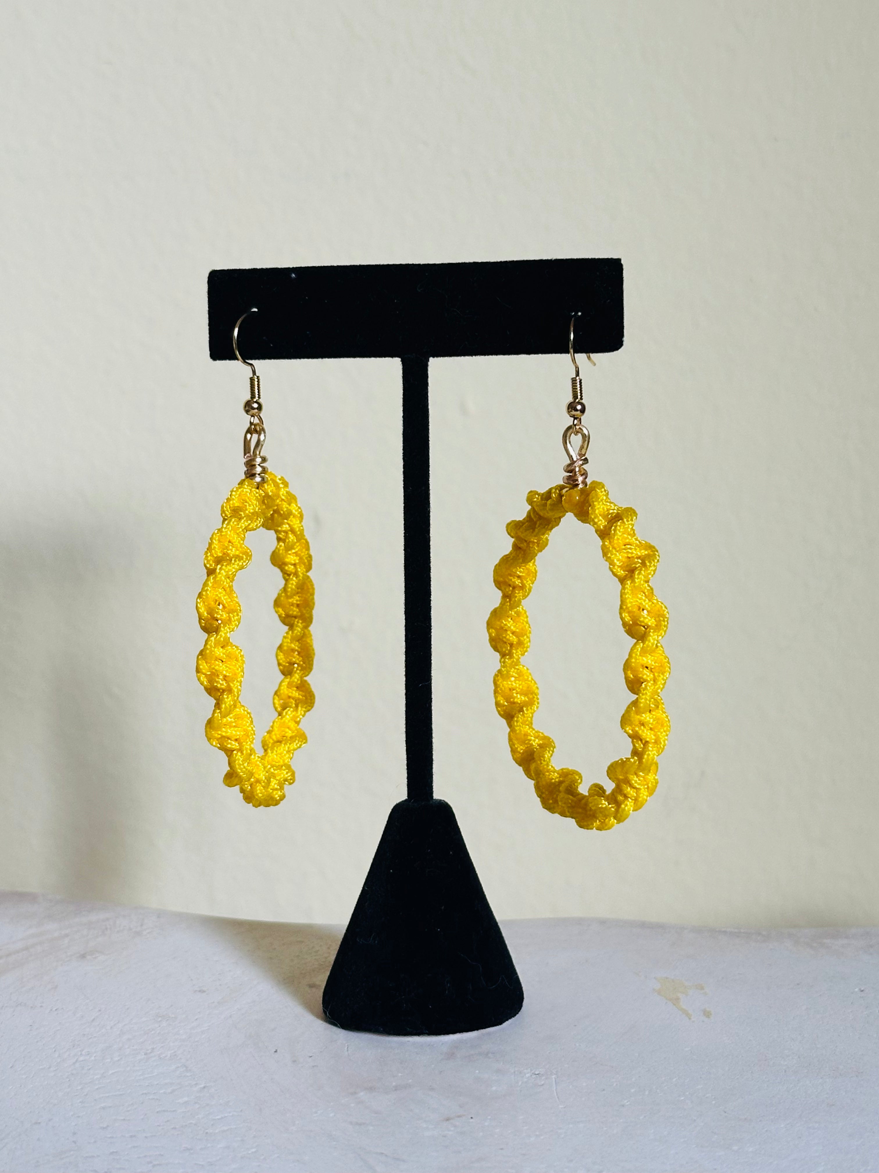 Yellow Twisted Hoops