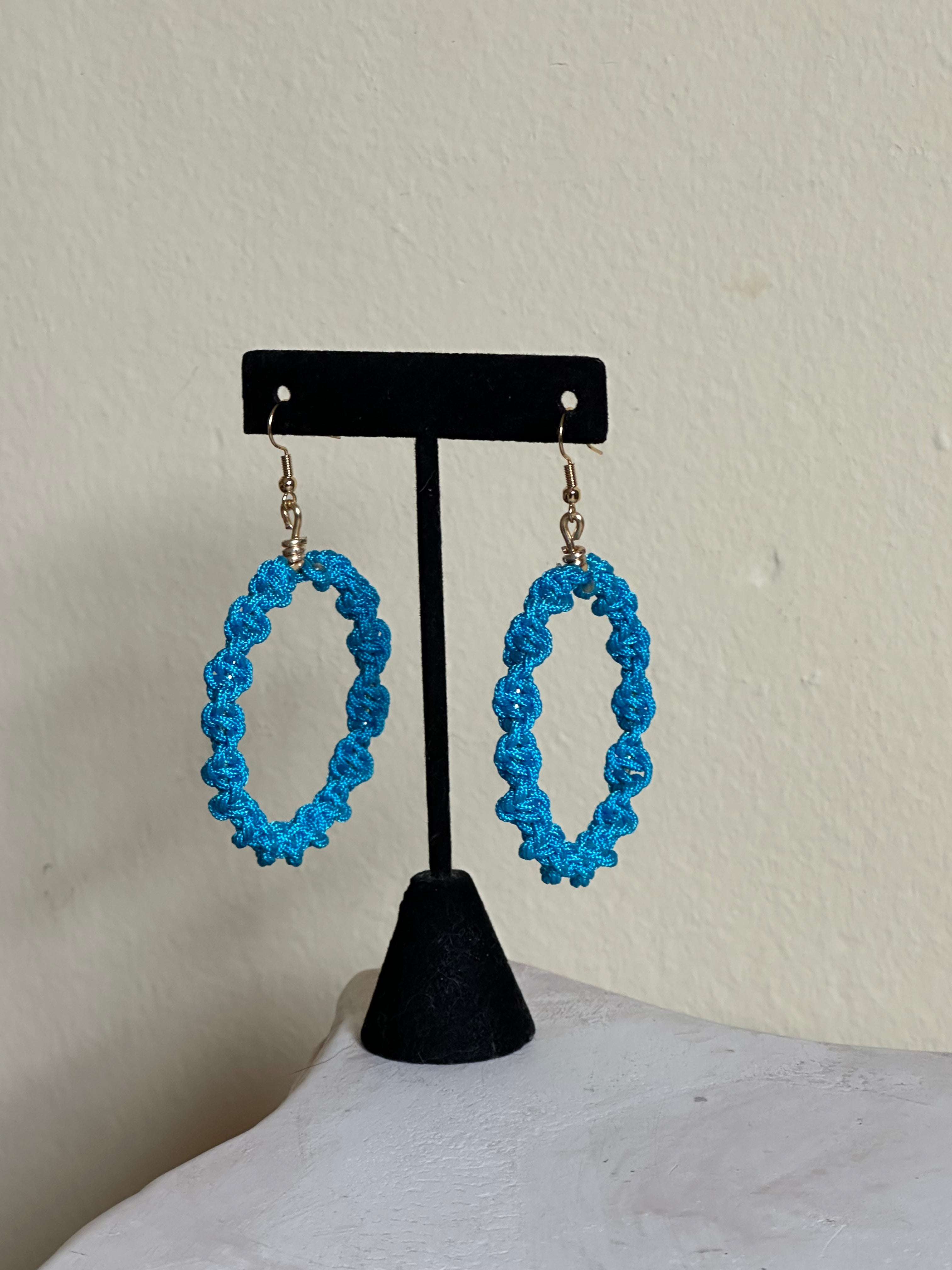 Sky Blue Twisted Hoops