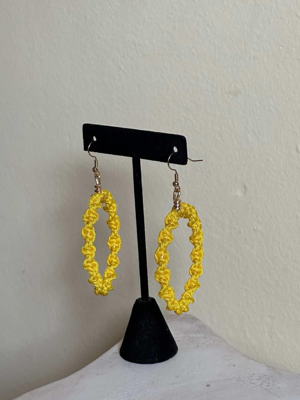 Yellow Twisted Hoops