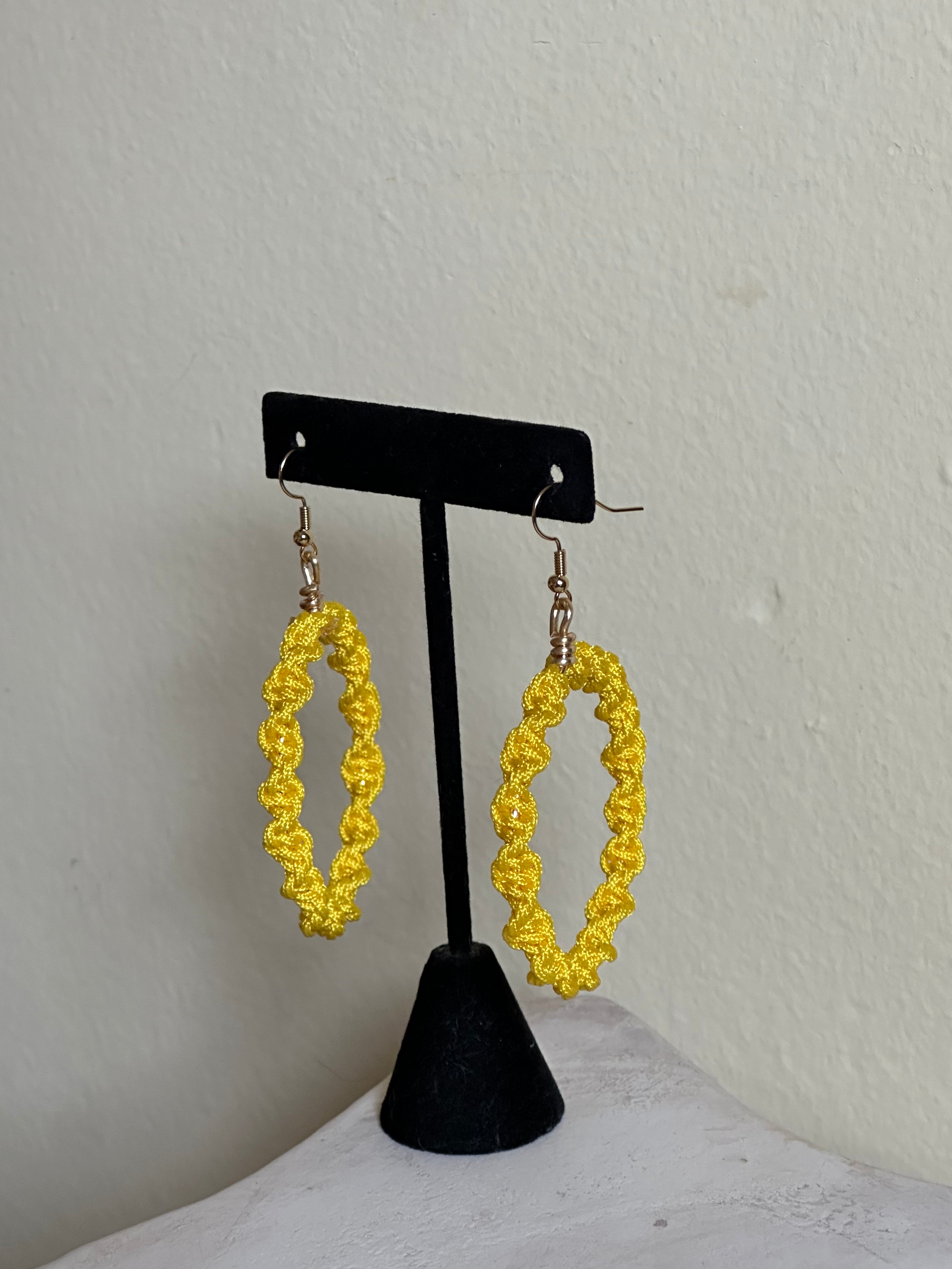 Yellow Twisted Hoops