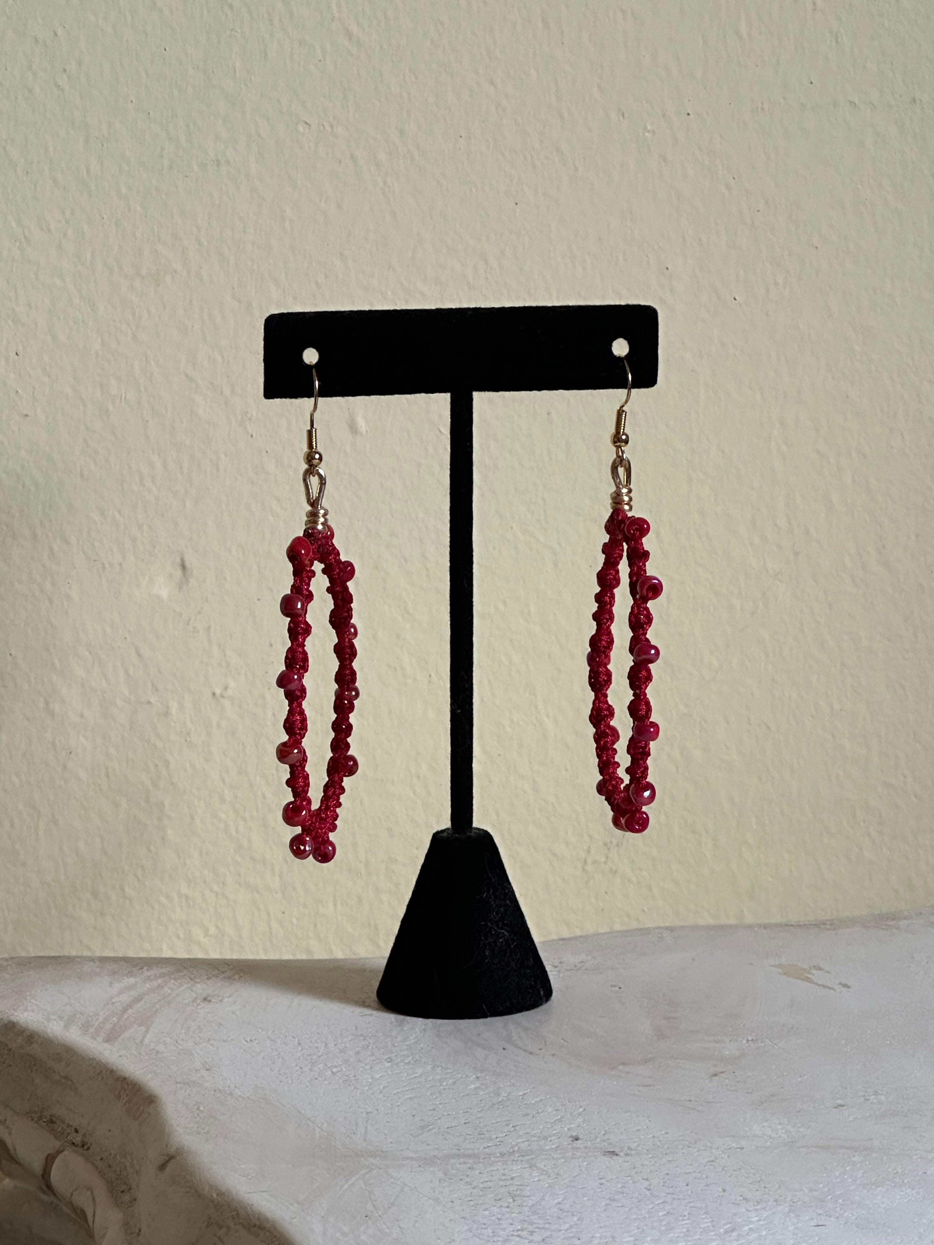 Red Beads Hoops