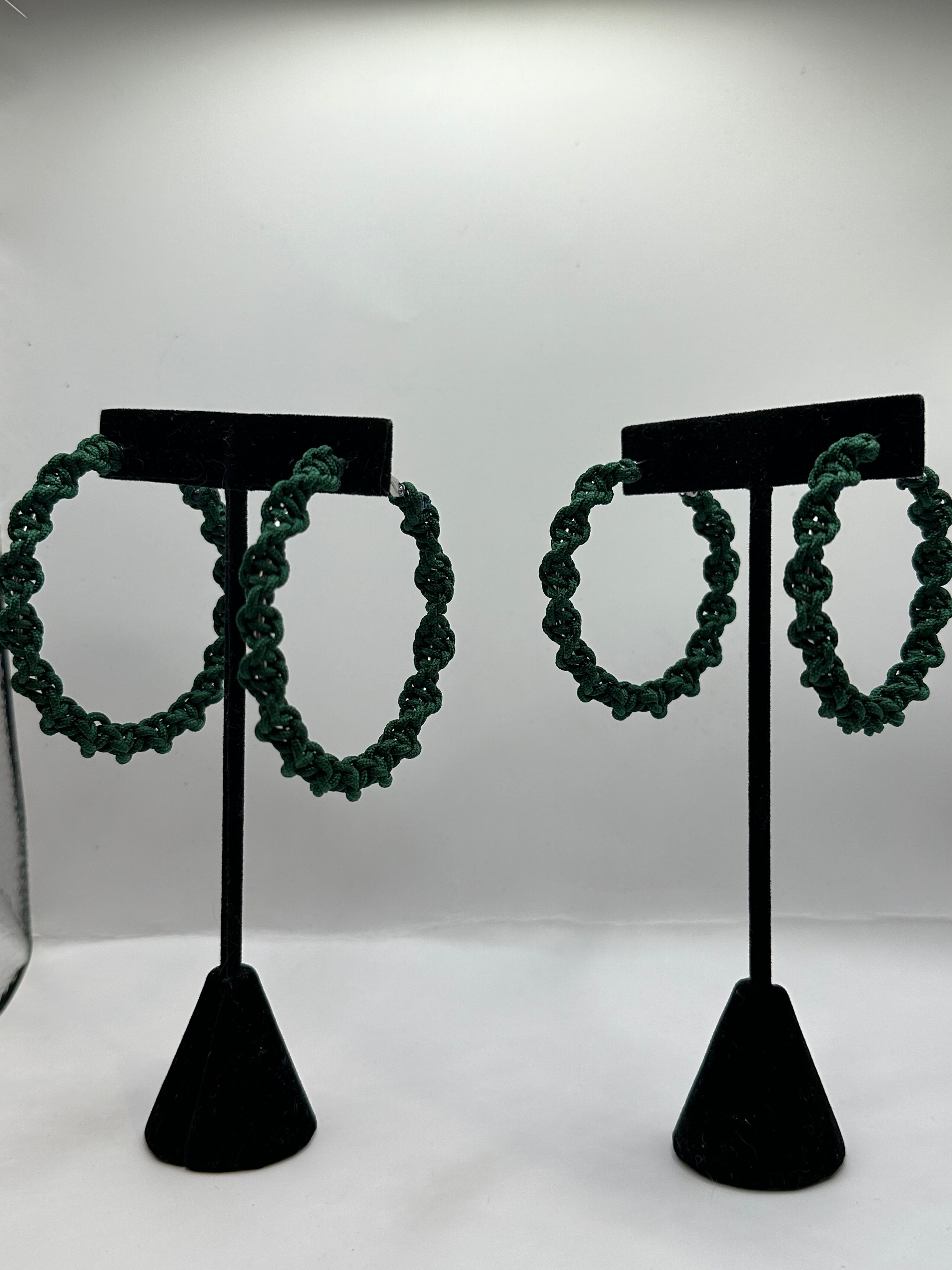 Forest Green Twisted Hoops