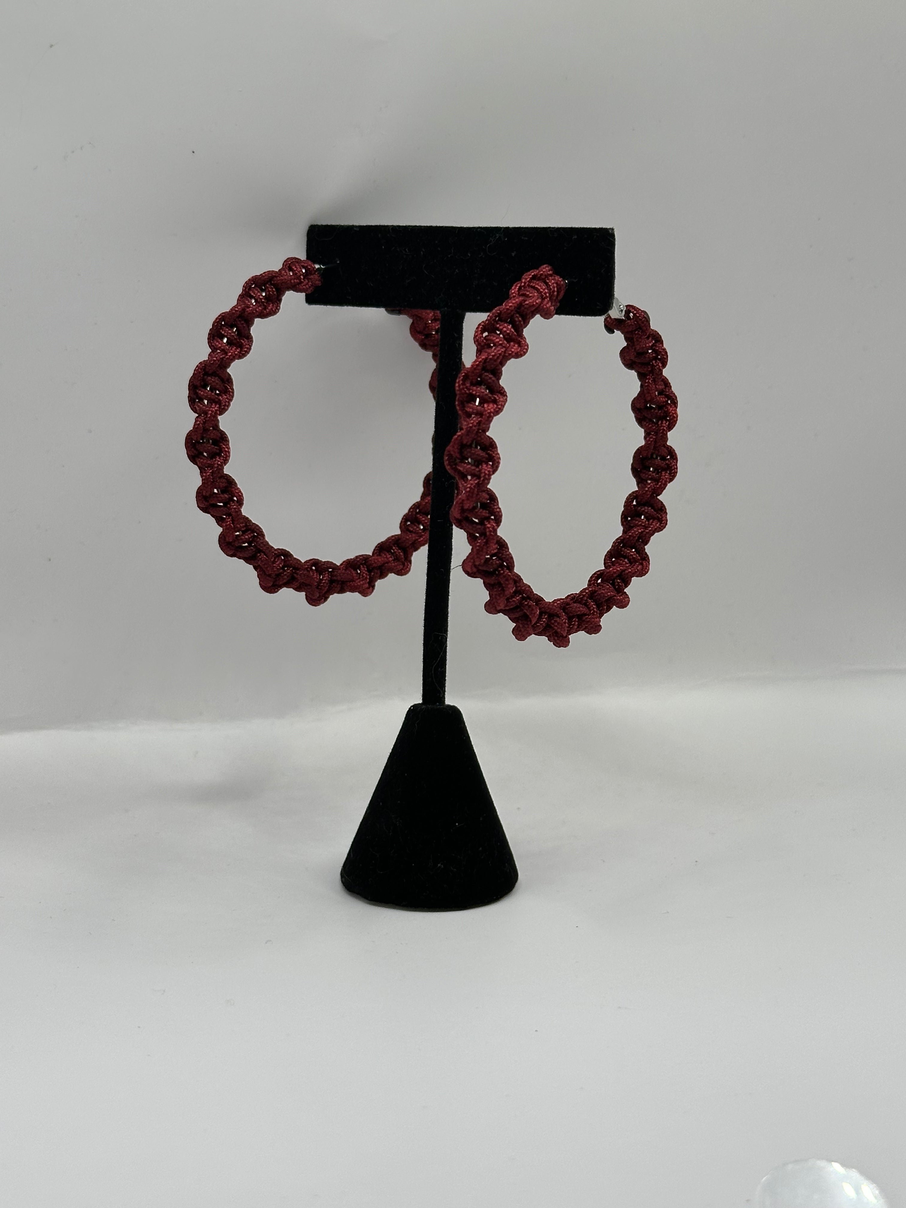 Wine Twisted Hoops