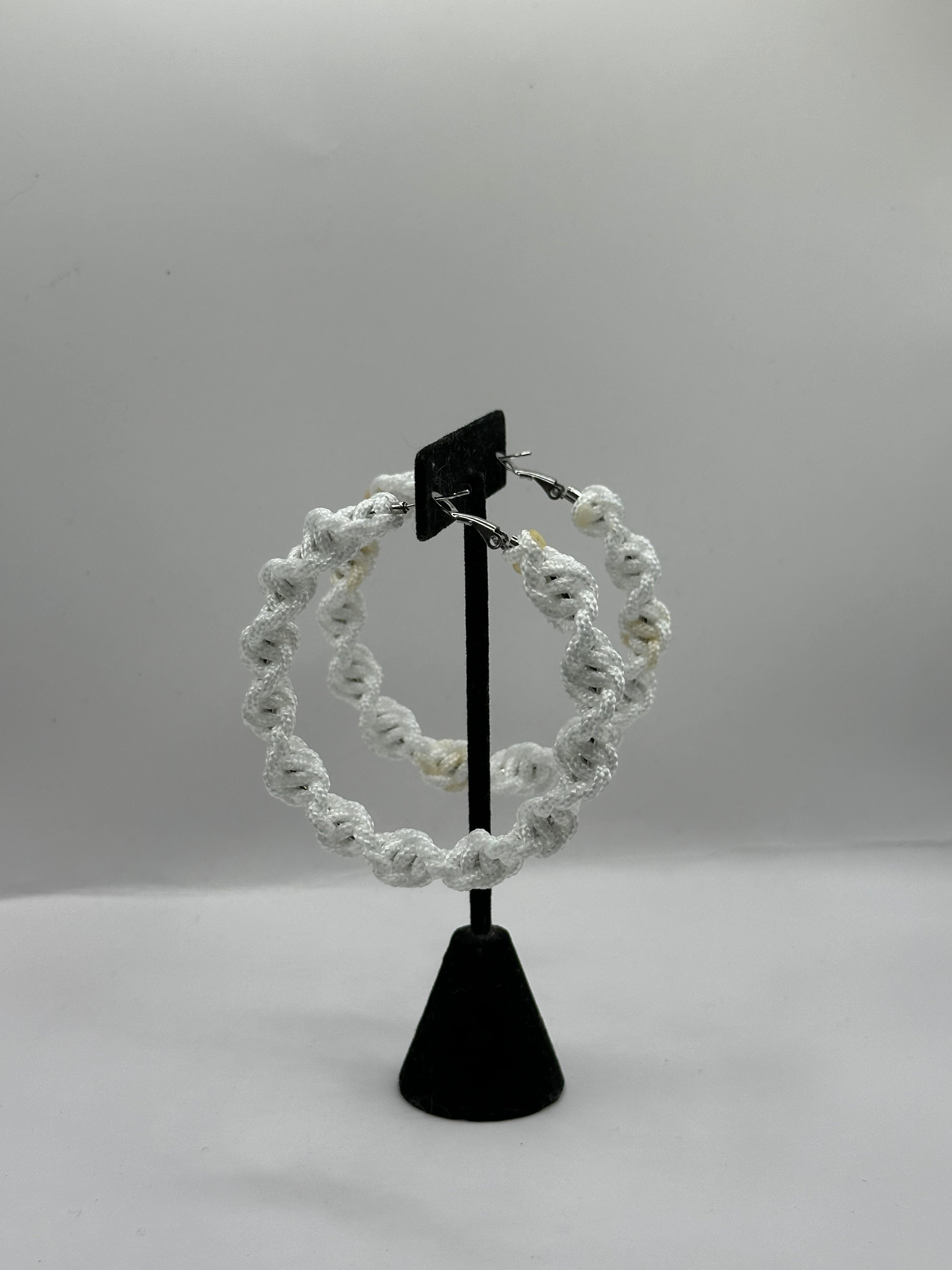 White Twisted Hoops