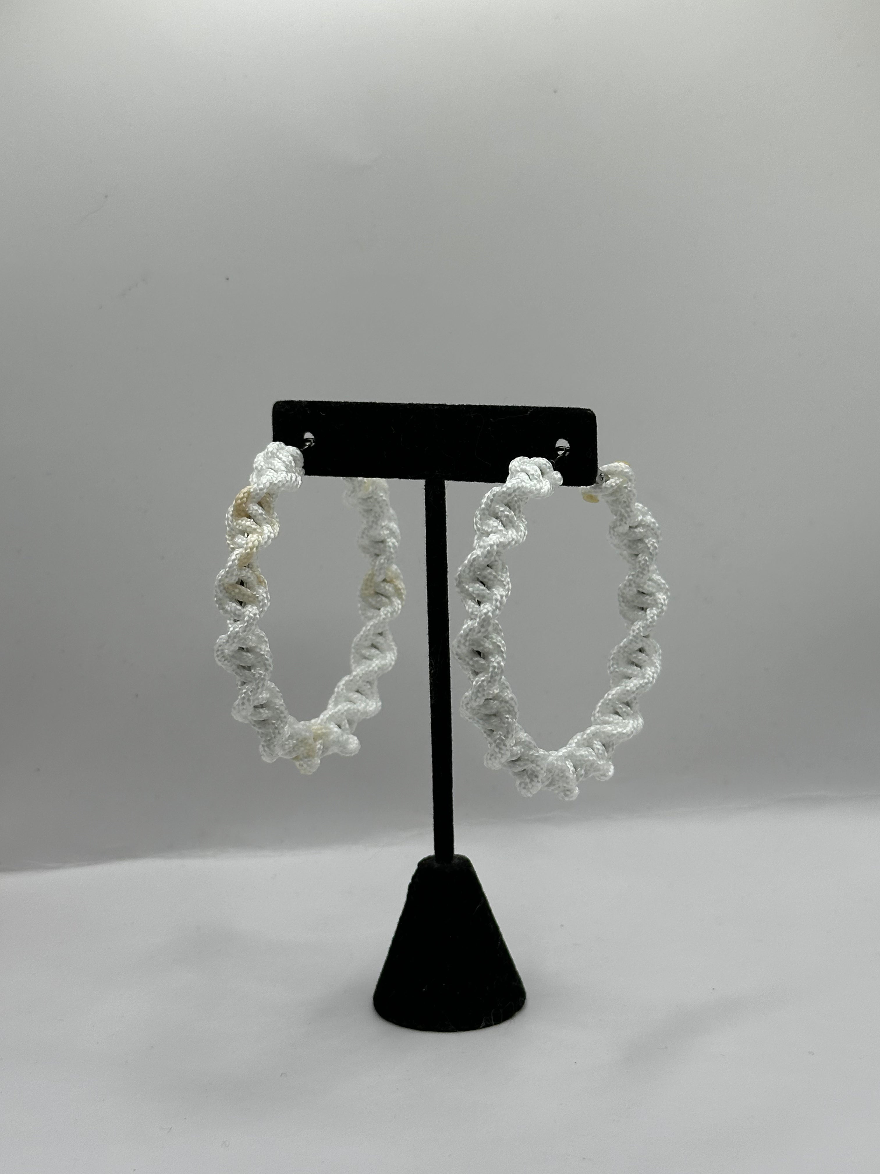White Twisted Hoops