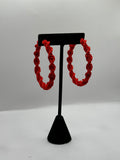 Red Twisted Hoops