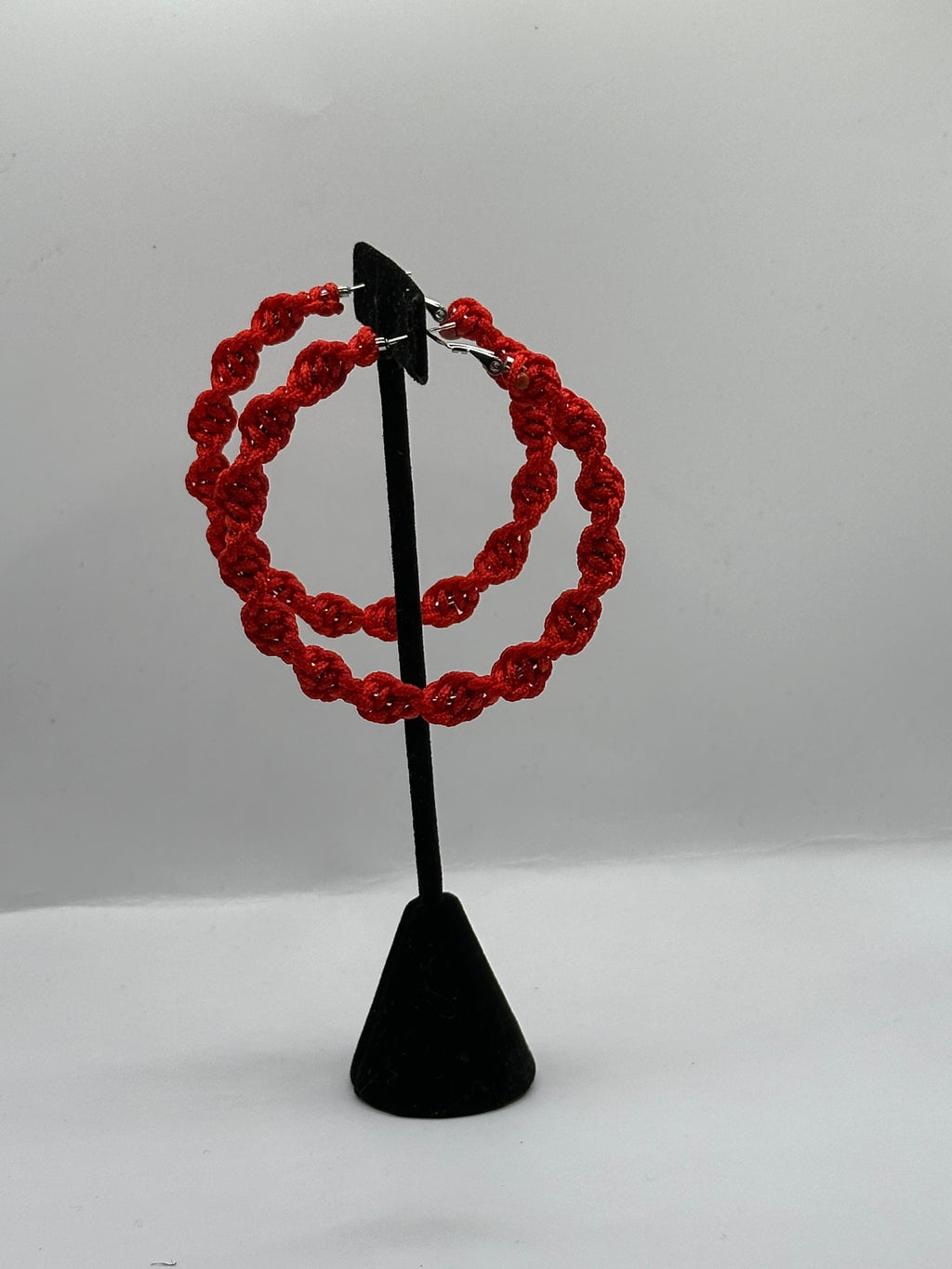 Red Twisted Hoops