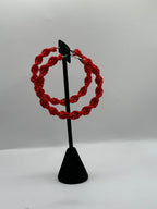 Red Twisted Hoops