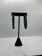 Navy Blue Twisted Hoops