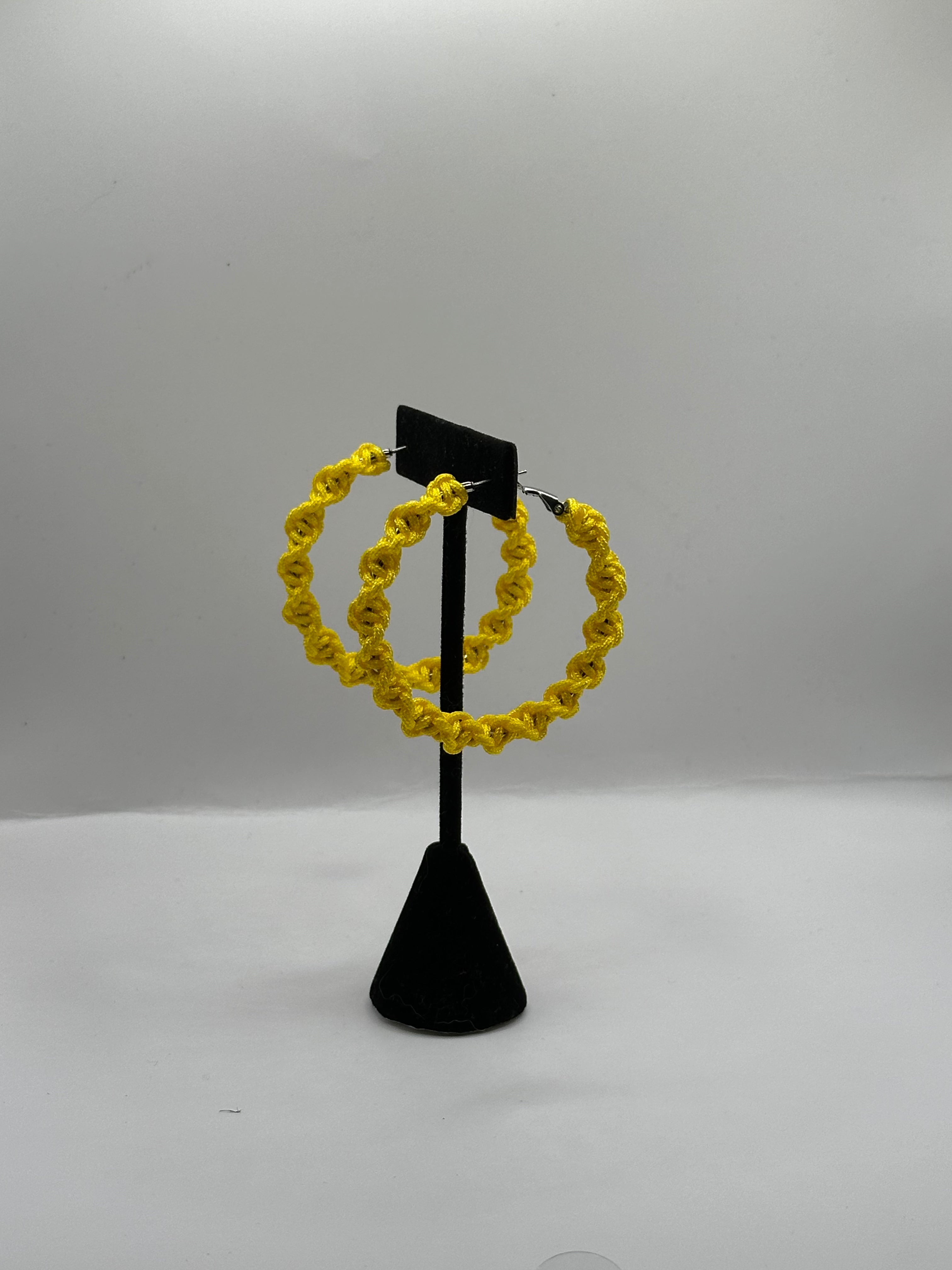 Yellow Twisted Hoops