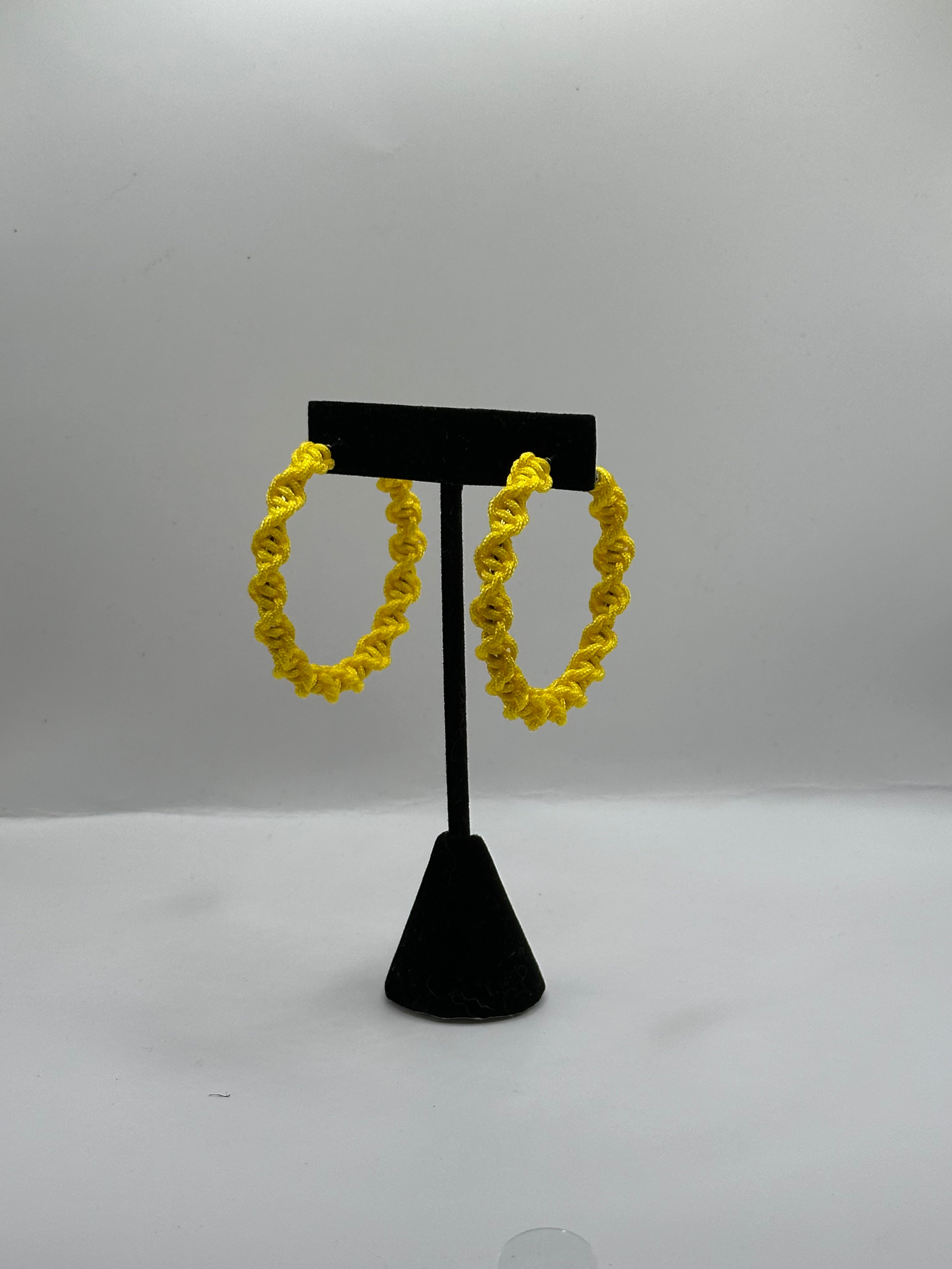 Yellow Twisted Hoops