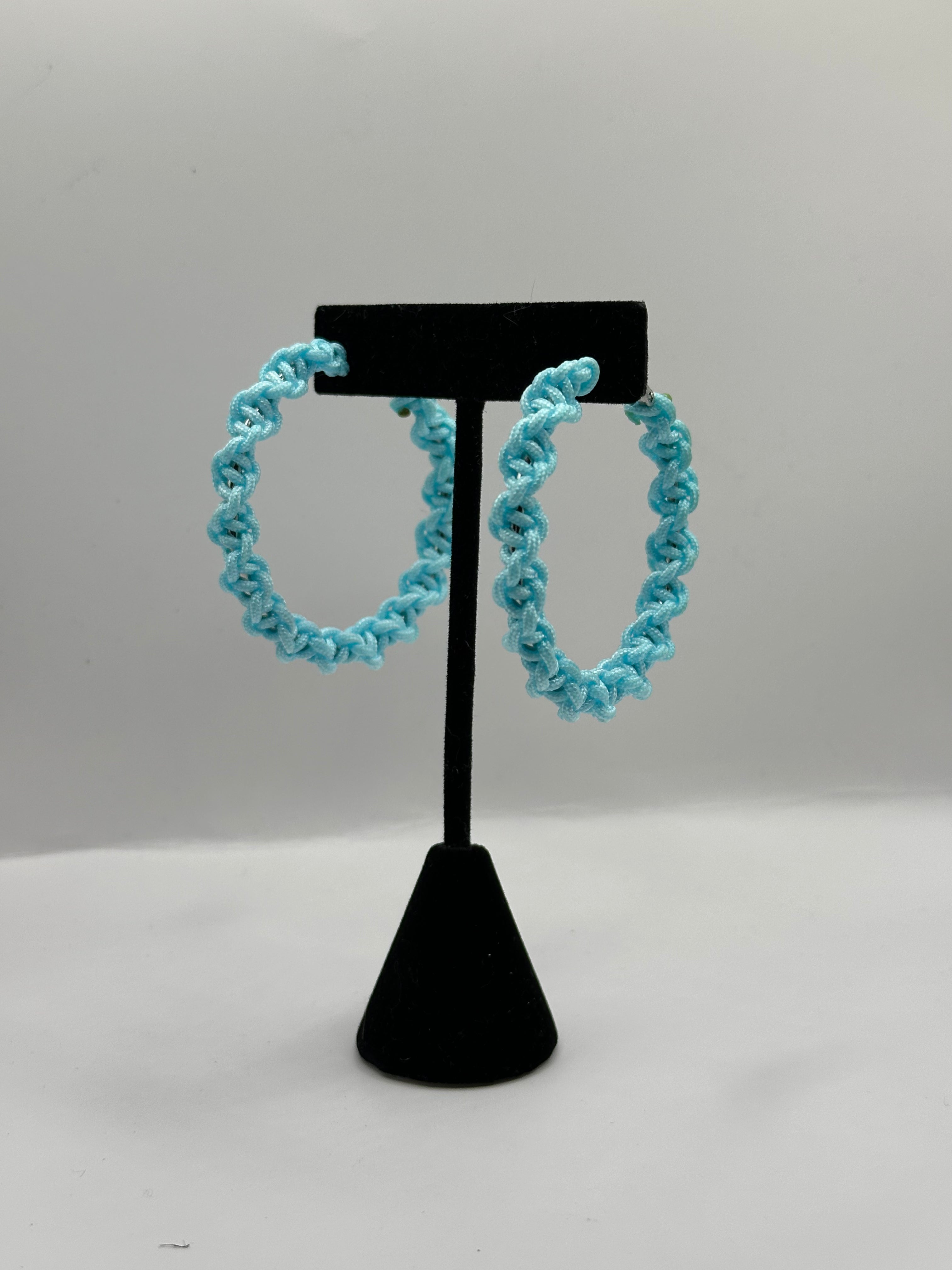 Sky Blue Twisted Hoops
