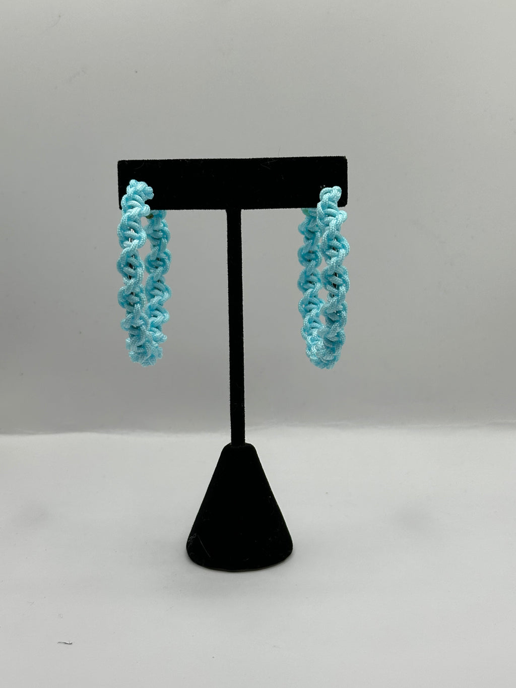 Sky Blue Twisted Hoops