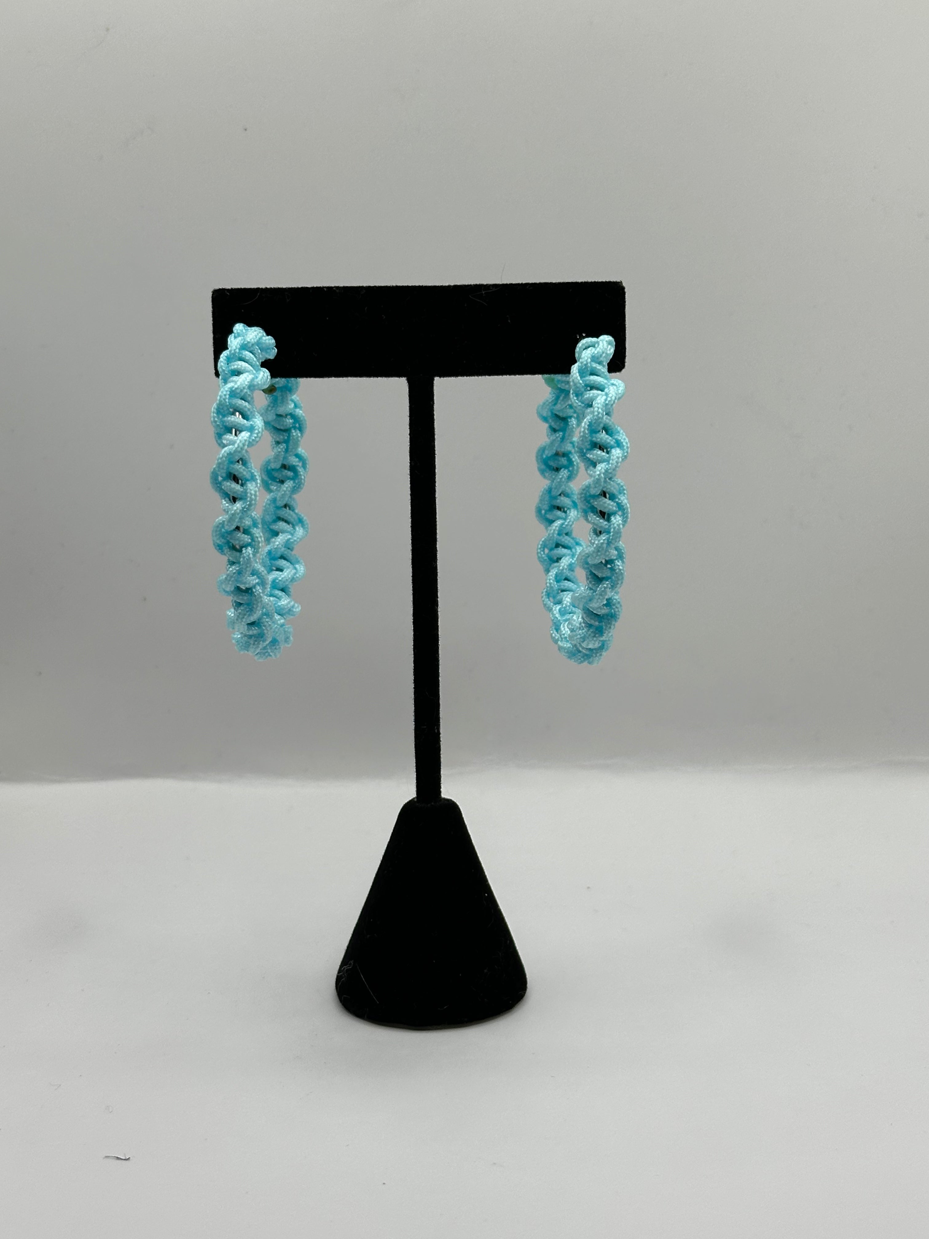 Sky Blue Twisted Hoops