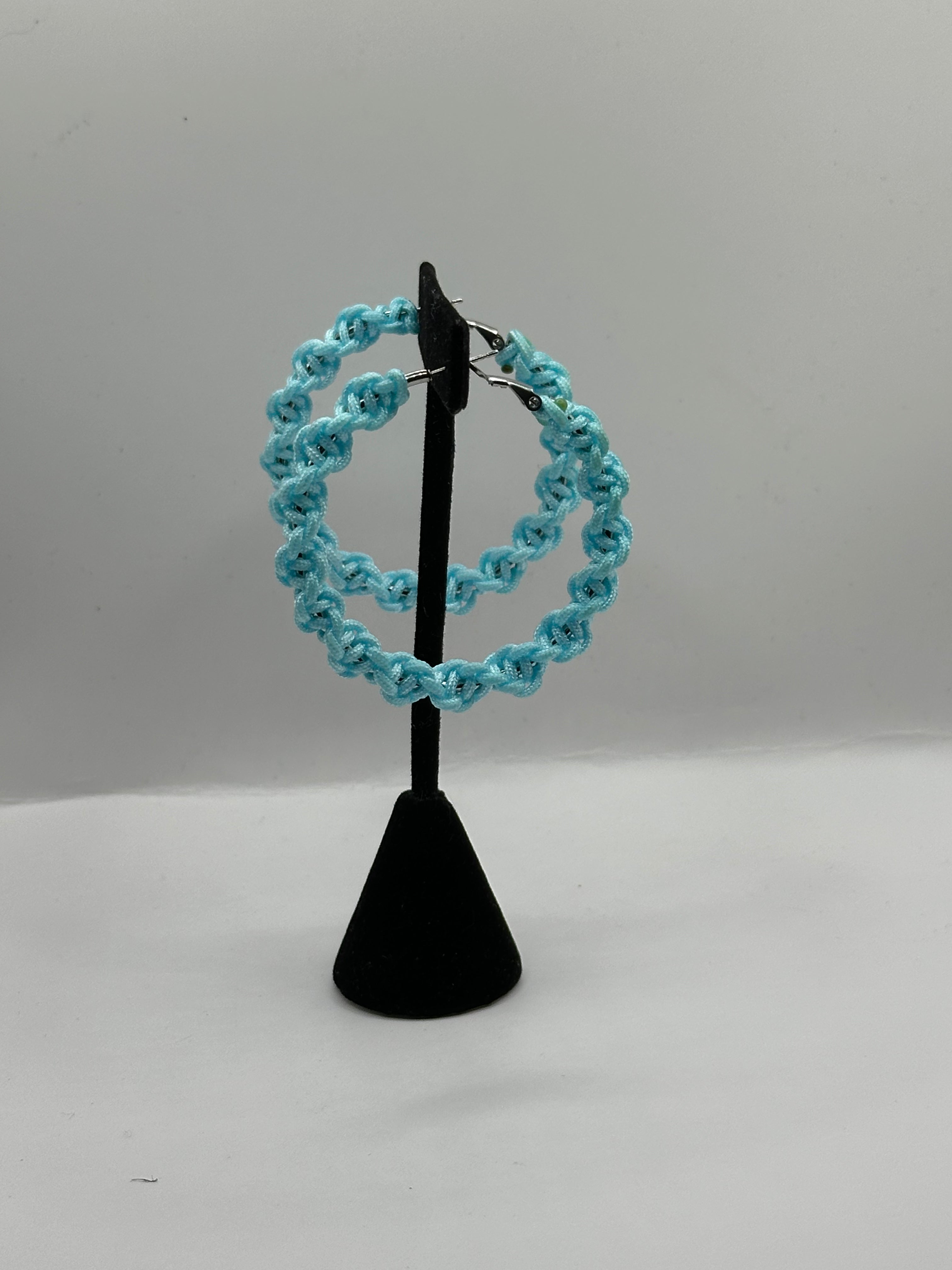 Sky Blue Twisted Hoops