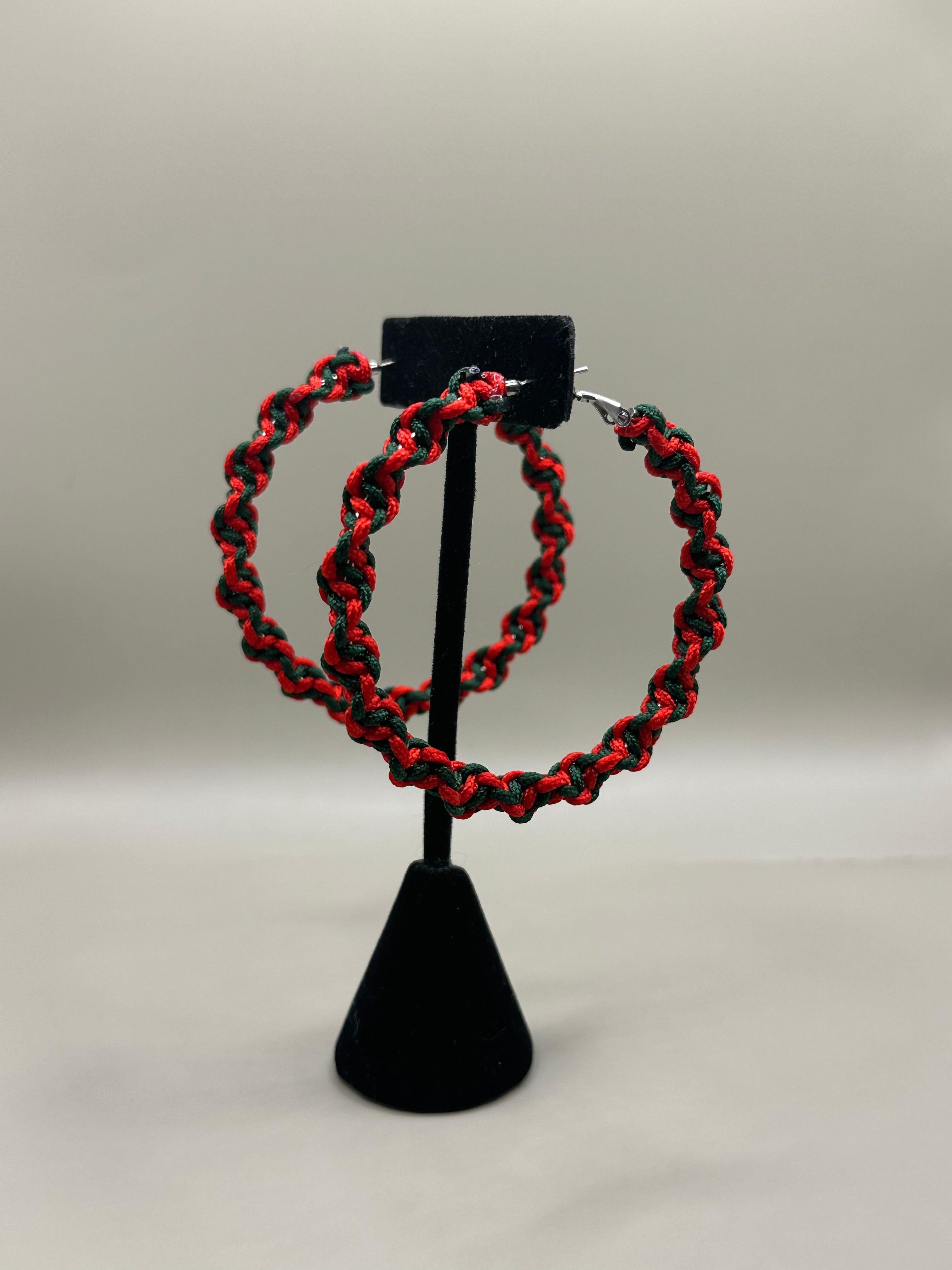 Peppermint Twist Christmas Hoops