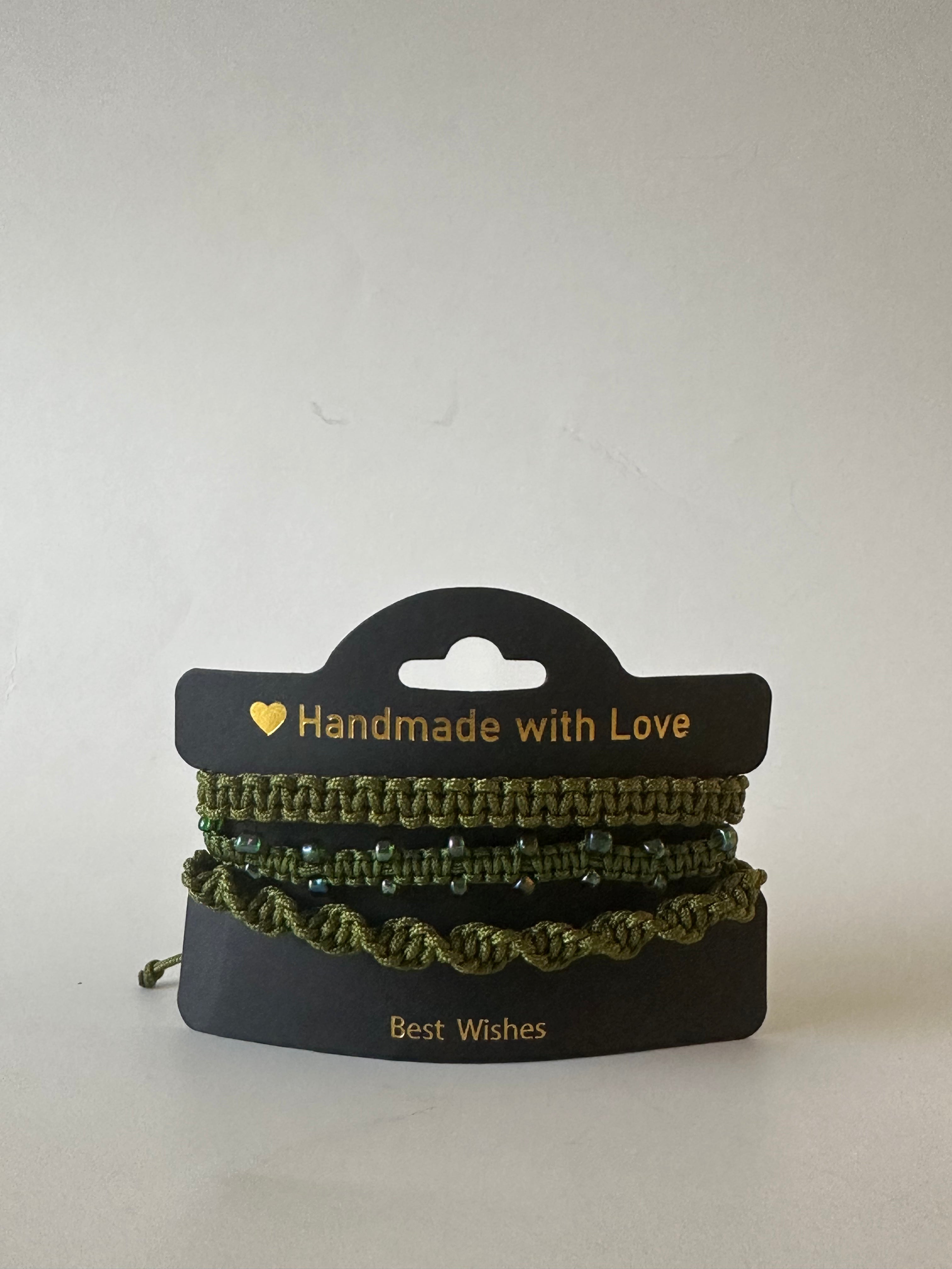 Olive Green Bracelet Set