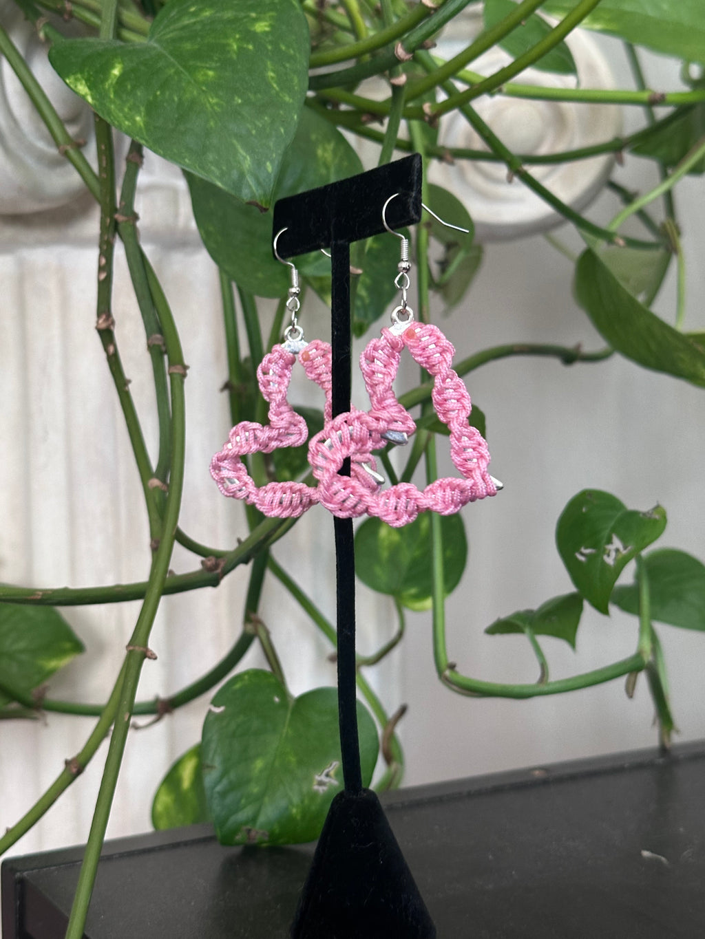 Baby Pink Corazon Hoops